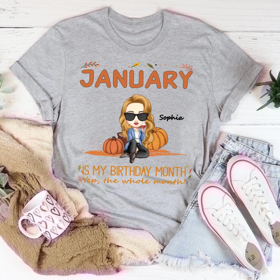 January Birthday Queen Shirt, Custom-Made for January-born Women