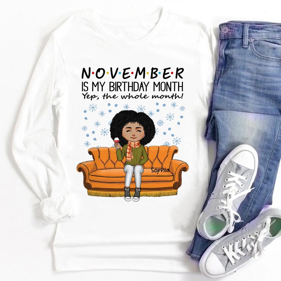 November Birthday Queen Shirt, Custom Designed for November Born