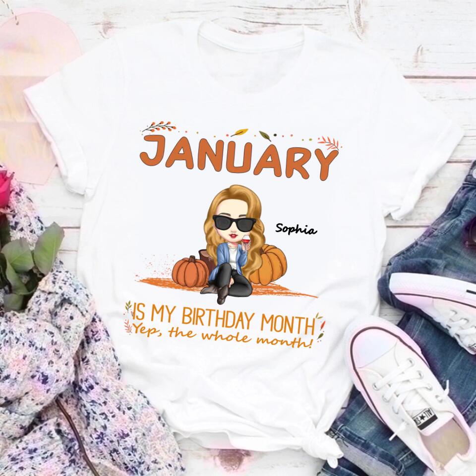 January Birthday Queen Shirt, Custom-Made for January-born Women