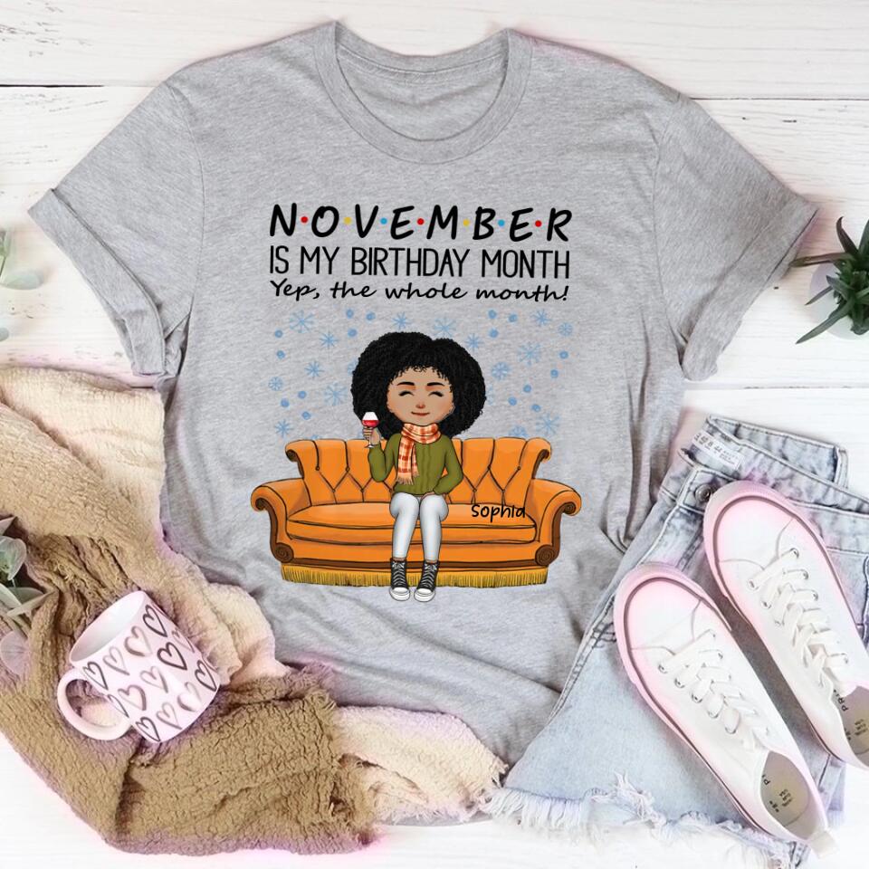 November Birthday Queen Shirt, Custom Designed for November Born