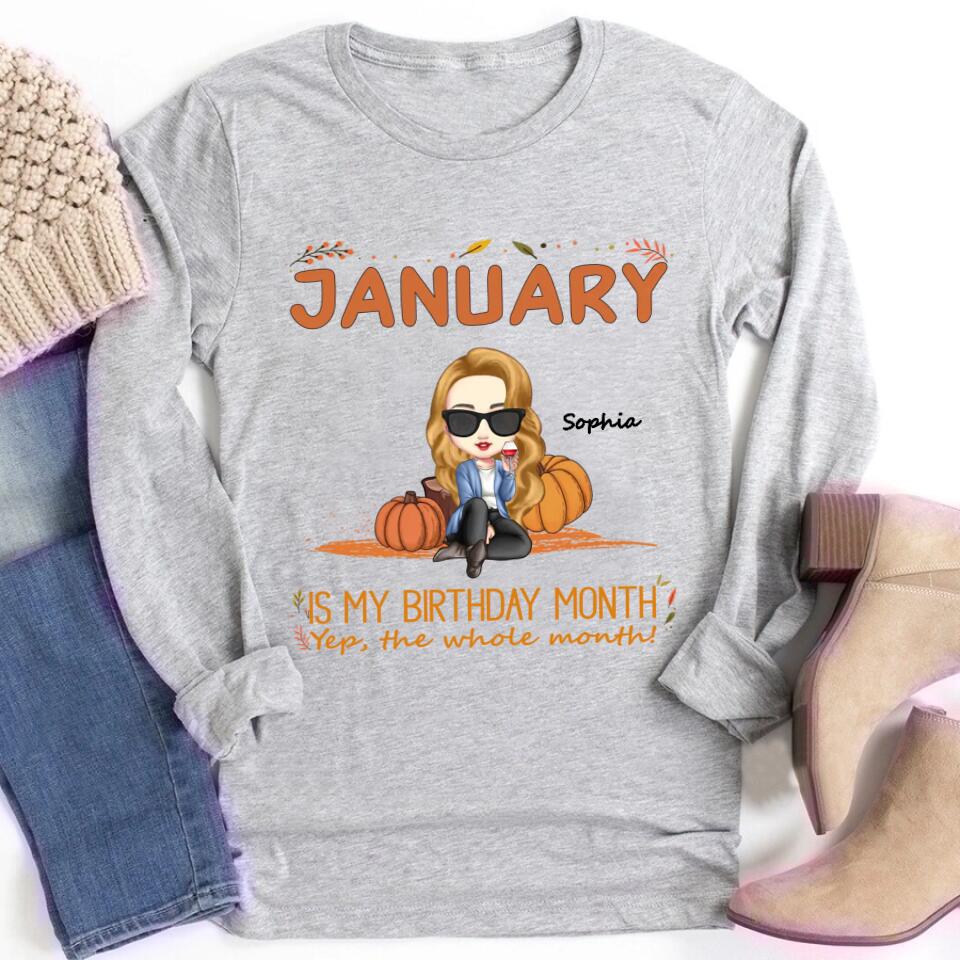 January Birthday Queen Shirt, Custom-Made for January-born Women