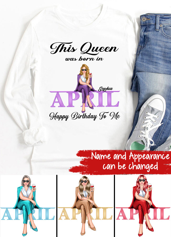 April Birthday Gift - Custom Women's Birthday Shirt