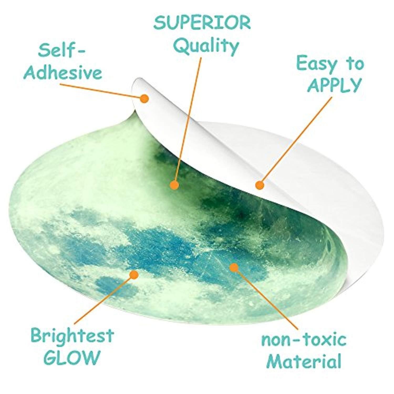 Glow-in-the-Dark Solar System Wall Stickers for Kids' Rooms