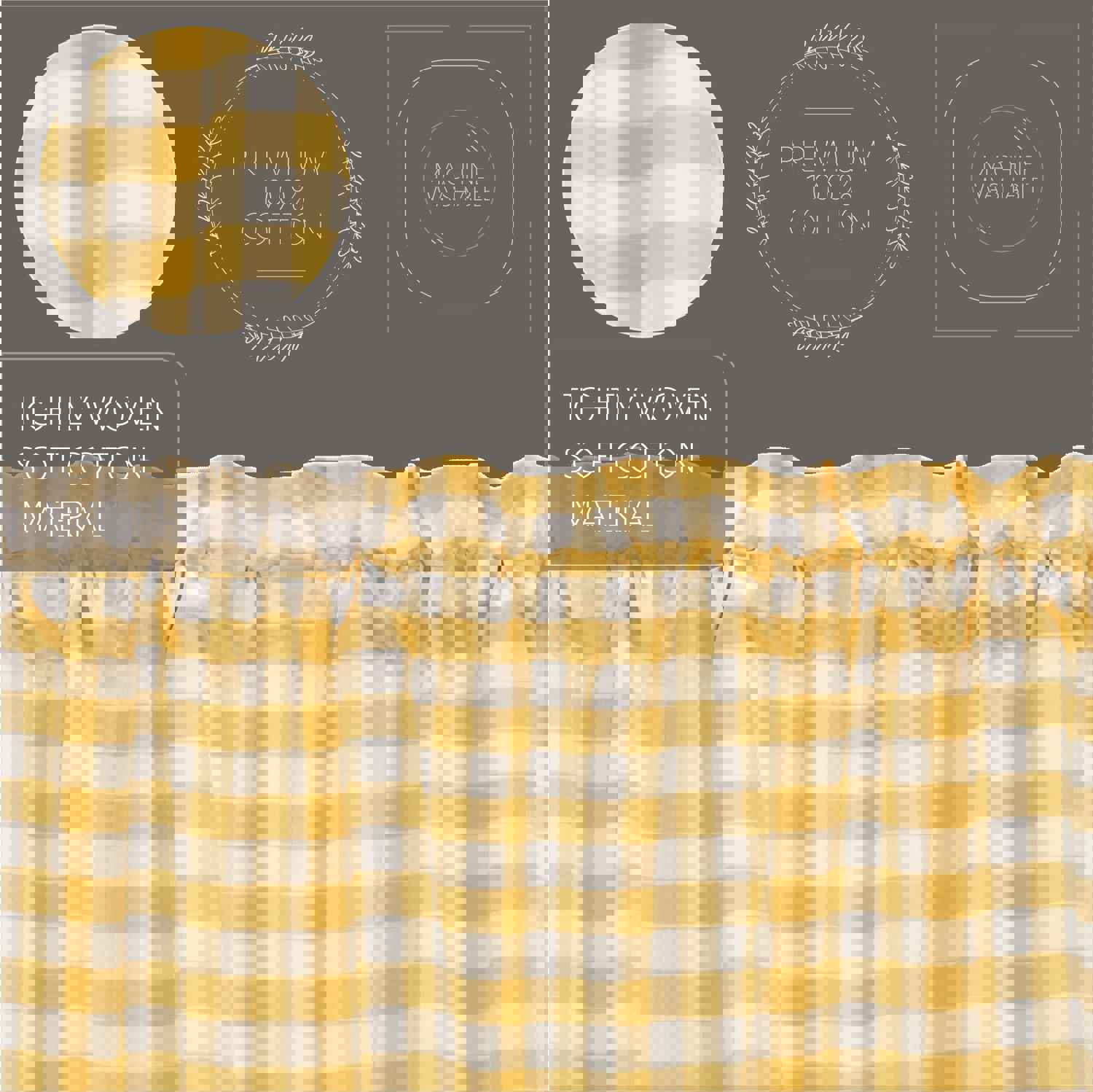 Annie Buffalo Check Swag Curtains, Set of 2, 36x36