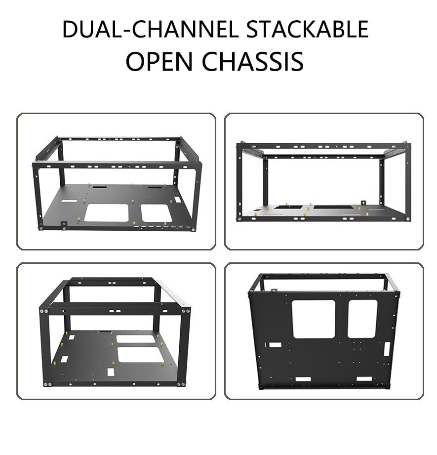 DIY Open Air PC Frame Desktop Chassis Stackable Rack Stand